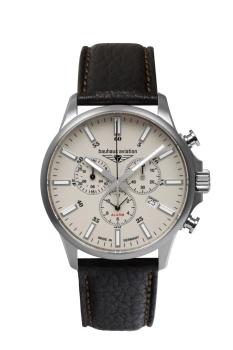 Bauhaus Aviation Herrenuhr Quarz Chronograph mit Lederarmband